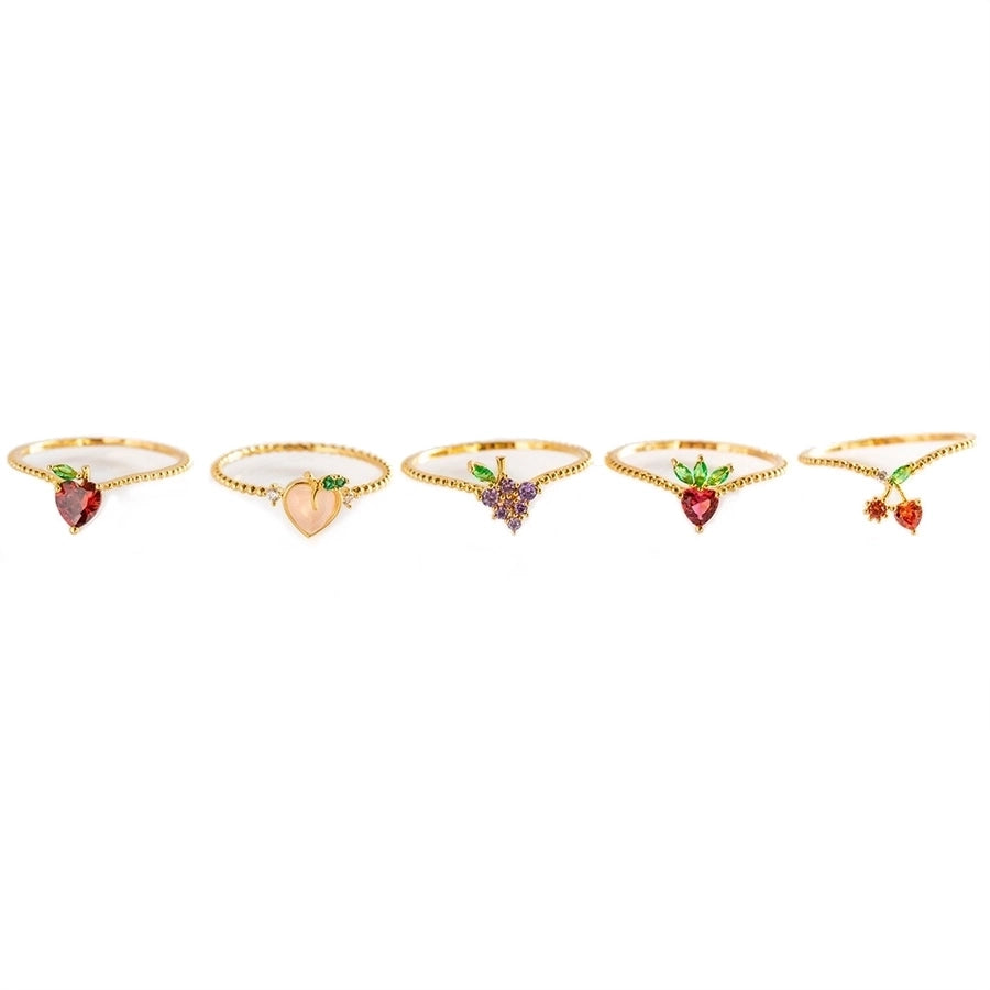 Copper Plating Fruit Artificial Gemstones Copper Rings