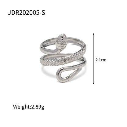 Jewelry Vintage Style Classic Style Geometric Snake 304 Stainless Steel Turquoise Plating Open Rings Rings