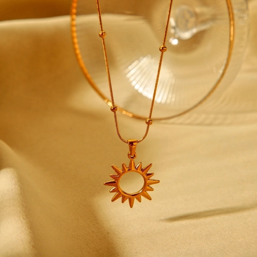 Jewelry Elegant Retro Animal Sun 201 Stainless Steel Pendant Necklace