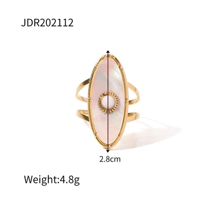 Jewelry Fashion Geometric 304 Stainless Steel Artificial Gemstones Irregular Rings