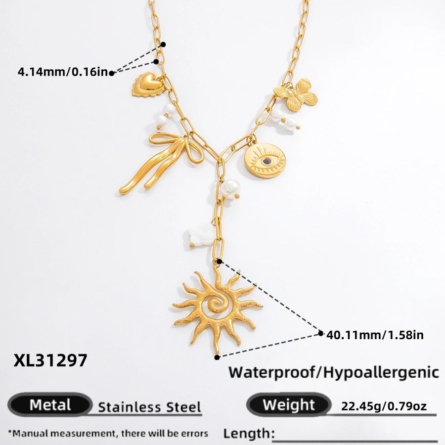 Jewelry Modern Style Classic Style Star Heart Shape 304 Stainless Steel Plating Pendant Necklace