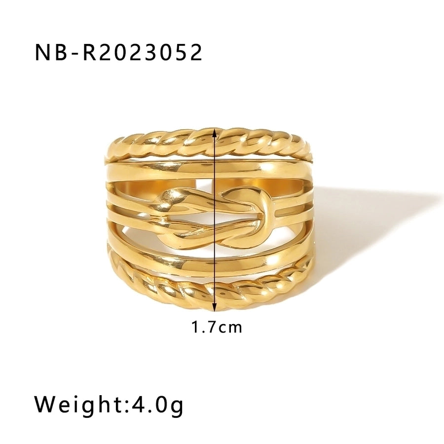 Stainless Steel 18K Gold Plated IG Style Basic Simple Style Plating Tree Symbol Lingge Open Rings