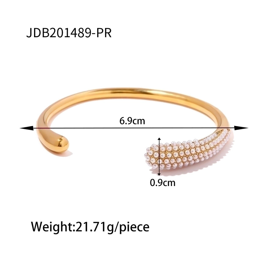 Elegant Circle Stainless Steel Rhinestones Bangle In Bulk