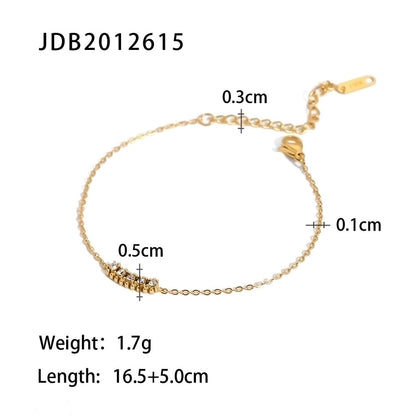 Fashion Geometric Stainless Steel Zircon Bracelets In Bulk