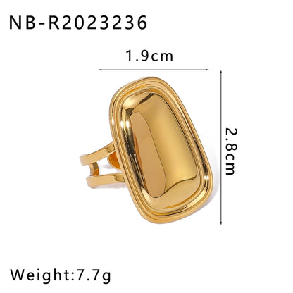 Jewelry Vintage Style Modern Style Simple Style Geometric 304 Stainless Steel 18K Gold Plated Open Rings