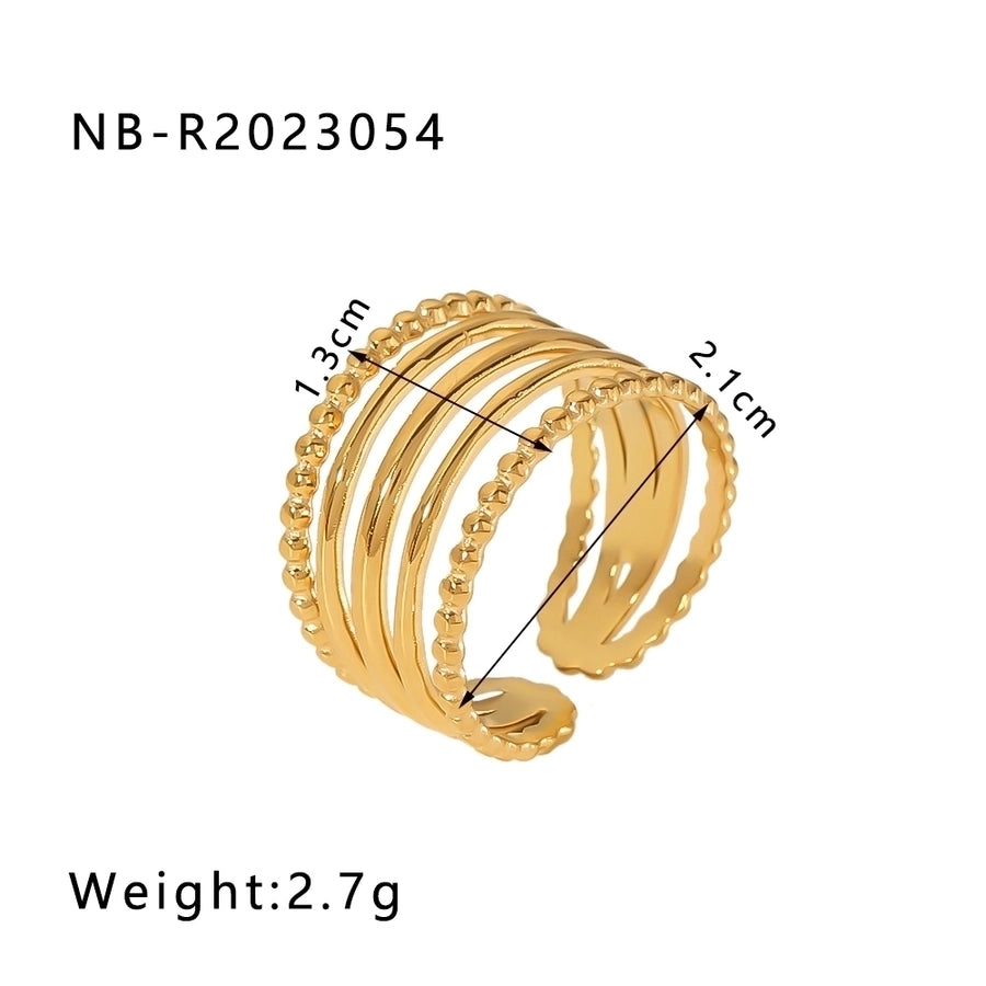 Stainless Steel 18K Gold Plated IG Style Basic Simple Style Plating Tree Symbol Lingge Open Rings