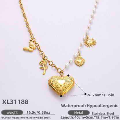 Jewelry Modern Style Classic Style Star Heart Shape 304 Stainless Steel Plating Pendant Necklace