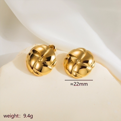 1 Pair Simple Style Classic Style Argyle 304 Stainless Steel 14K Gold Plated Stainless Steel Earrings