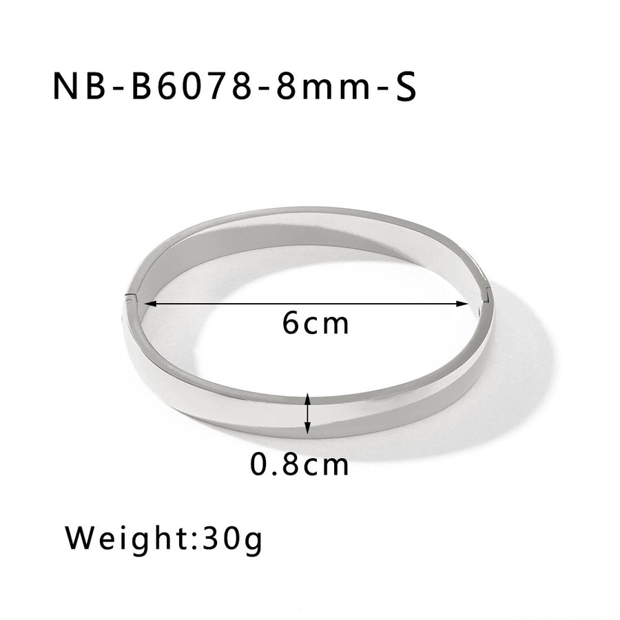 IG Style Simple Style Solid Color 304 Stainless Steel Bangle In Bulk