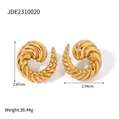 1 Pair Vacation Solid Color Plating 304 Stainless Steel 18K Gold Plated Earrings