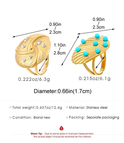 Jewelry Modern Style Classic Style Flower 304 Stainless Steel Plating Open Rings