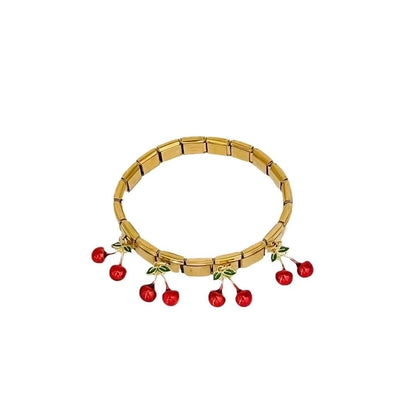 Cute Cherry Strawberry 304 Stainless Steel Alloy Bracelets In Bulk