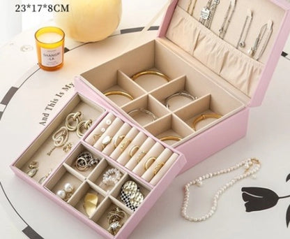 Retro Solid Color Pu Leather Jewelry Boxes