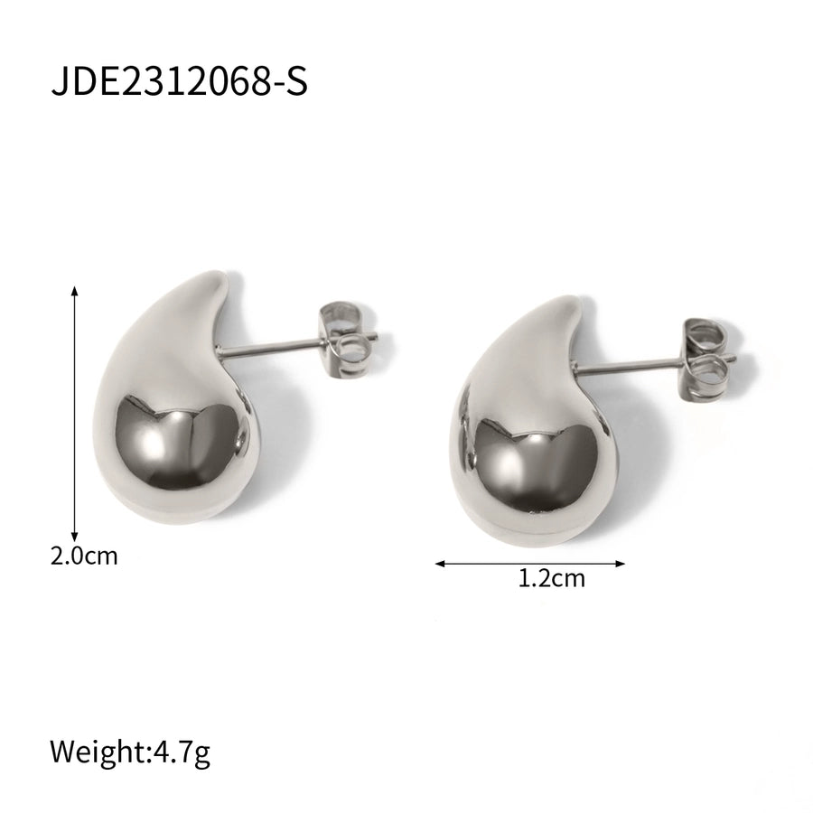 1 Pair IG Style Water Droplets 316 Stainless Steel  Ear Studs