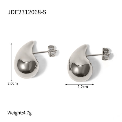 1 Pair IG Style Water Droplets 316 Stainless Steel  Ear Studs