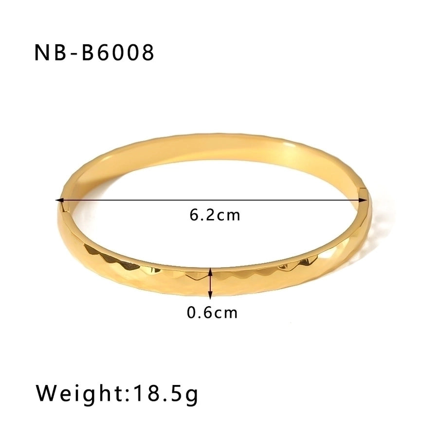 Simple Style Geometric 304 Stainless Steel 18K Gold Plated Rhinestones Zircon Bangle In Bulk