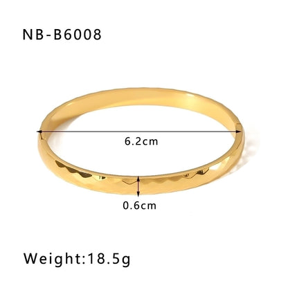 Simple Style Geometric 304 Stainless Steel 18K Gold Plated Rhinestones Zircon Bangle In Bulk