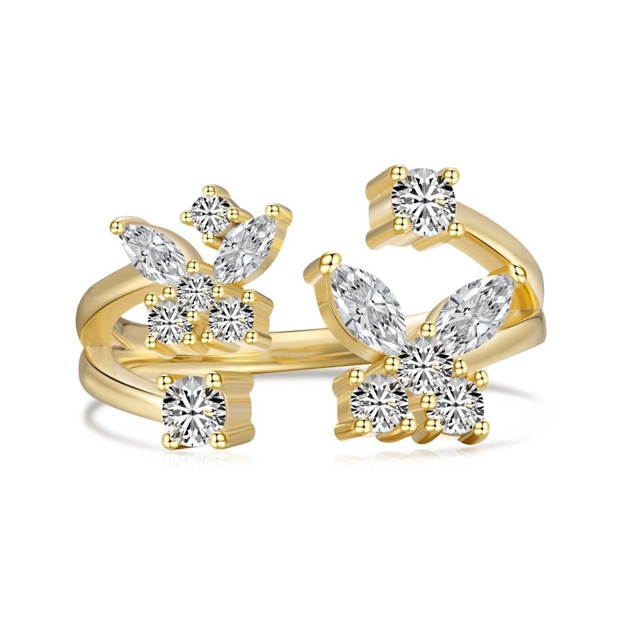 925 Sterling Silver Zircon Butterfly Rings