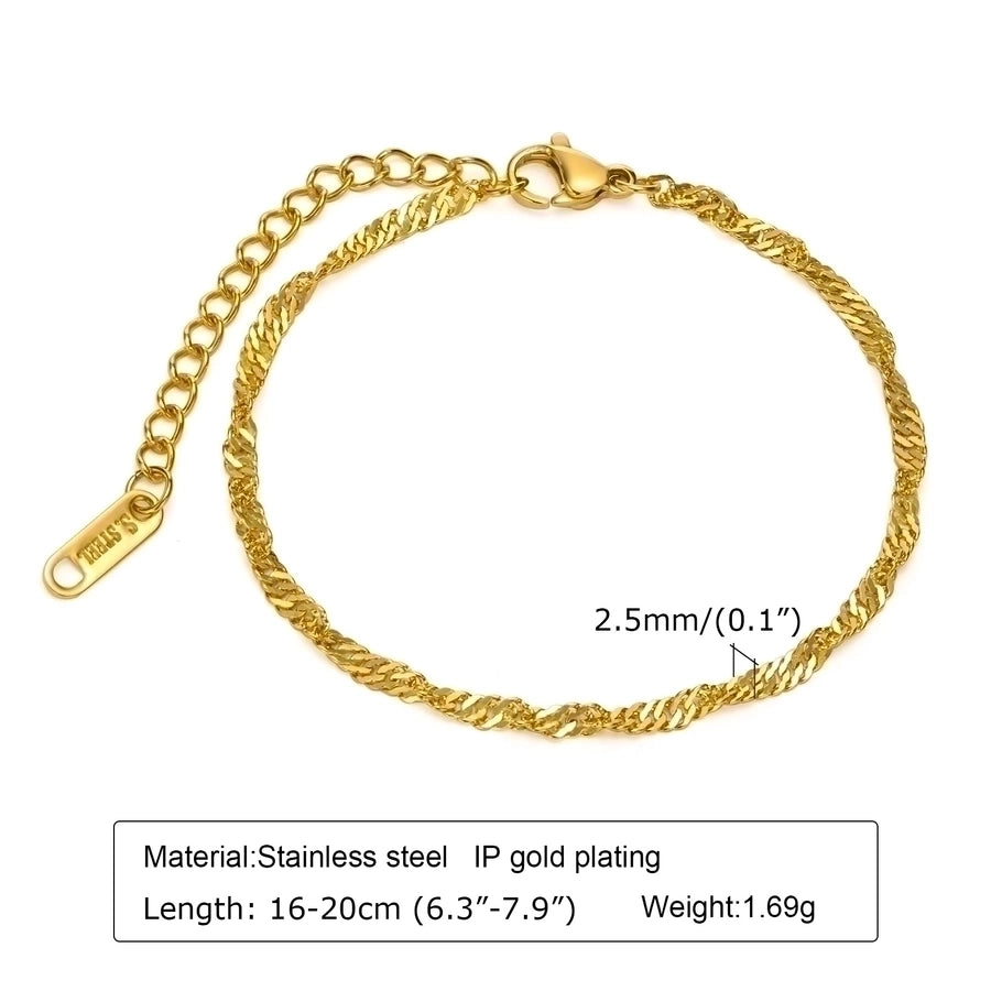 Elegant Geometric 201 Stainless Steel 18K Gold Plated Zircon Bracelets In Bulk