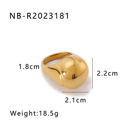 Jewelry Retro Classic Style Geometric 304 Stainless Steel 18K Gold Plated Rings