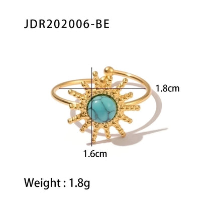 Jewelry Fashion Geometric 304 Stainless Steel Artificial Gemstones Irregular Rings