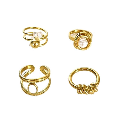 Jewelry Simple Style Commute Geometric 316L Stainless Steel  18K Gold Plated Rings