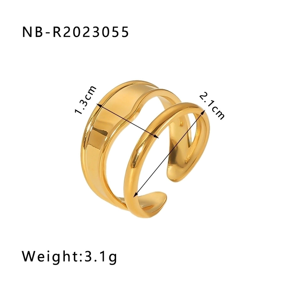 Stainless Steel 18K Gold Plated IG Style Basic Simple Style Plating Tree Symbol Lingge Open Rings