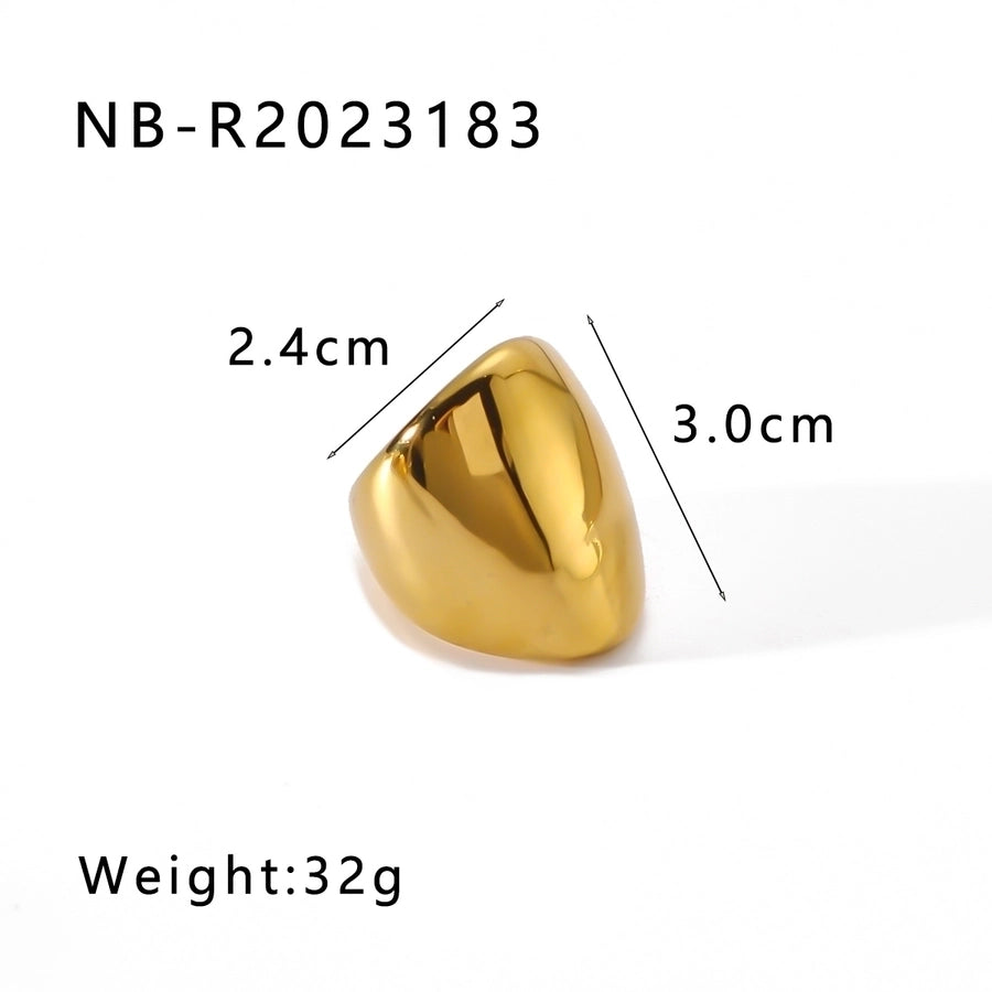 Jewelry Retro Classic Style Geometric 304 Stainless Steel 18K Gold Plated Rings