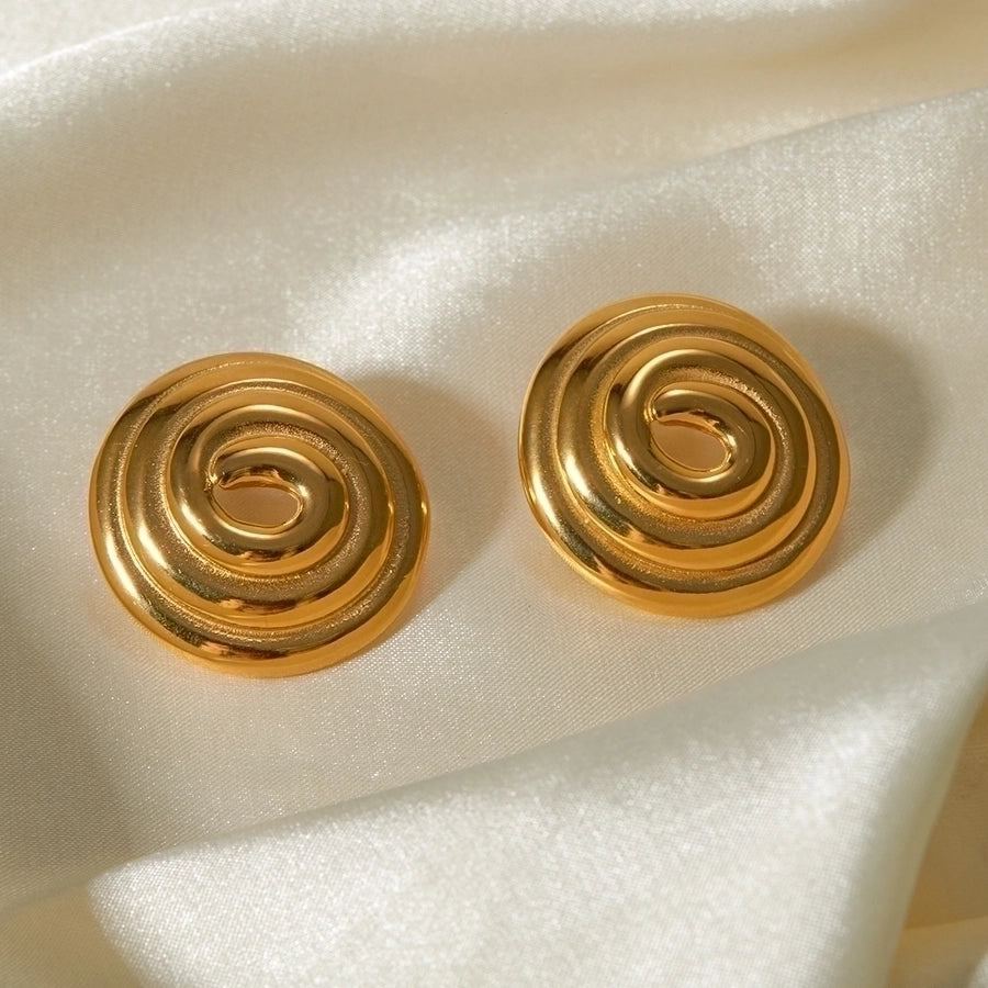 1 Pair Vacation Solid Color Plating 304 Stainless Steel 18K Gold Plated Earrings