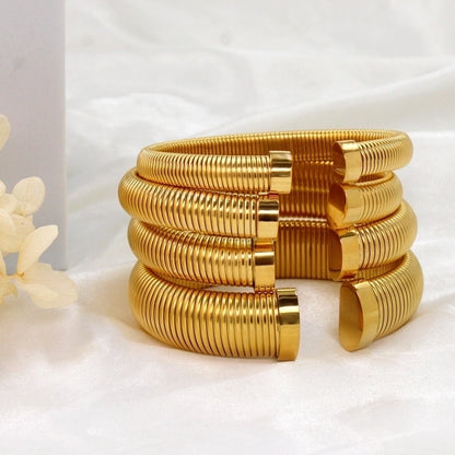 Simple Style Classic Style Solid Color 304 Stainless Steel 18K Gold Plated Bangle In Bulk