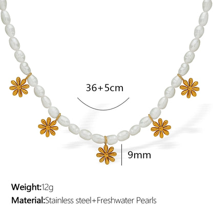 304 Stainless Steel Ion Plating (IP) Beaded Polishing Sun Flower Pendant Necklace