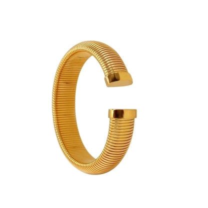 Simple Style Classic Style Solid Color 304 Stainless Steel 18K Gold Plated Bangle In Bulk