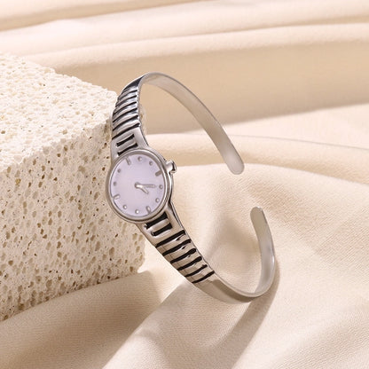 Elegant Novelty Watch 304 Stainless Steel 18K Gold Plated Bangle In Bulk