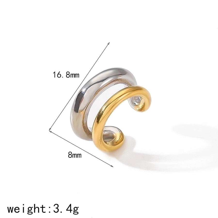 1 Pair Vintage Style Round Polishing Plating 304 Stainless Steel Ear Cuffs