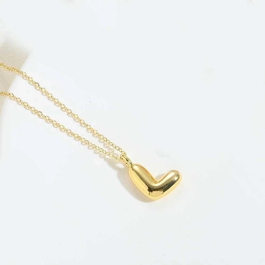 Copper 14K Gold Plated Simple Style letter Pendant Necklace