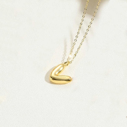 Copper 14K Gold Plated Simple Style letter Pendant Necklace