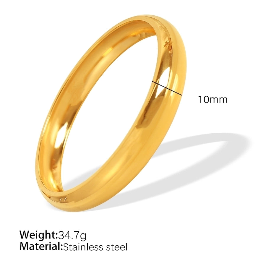 Exaggerated Simple Style Circle Round 304 Stainless Steel 18K Gold Plated Bangle In Bulk