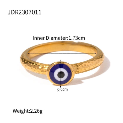 Jewelry French Style Geometric Eye 304 Stainless Steel Natural Stone Plating Open Rings Rings