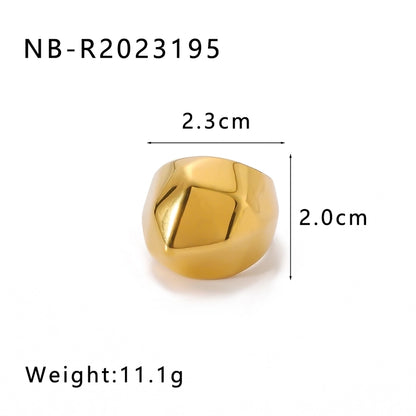 Jewelry IG Style Classic Style Geometric 304 Stainless Steel 18K Gold Plated Rings