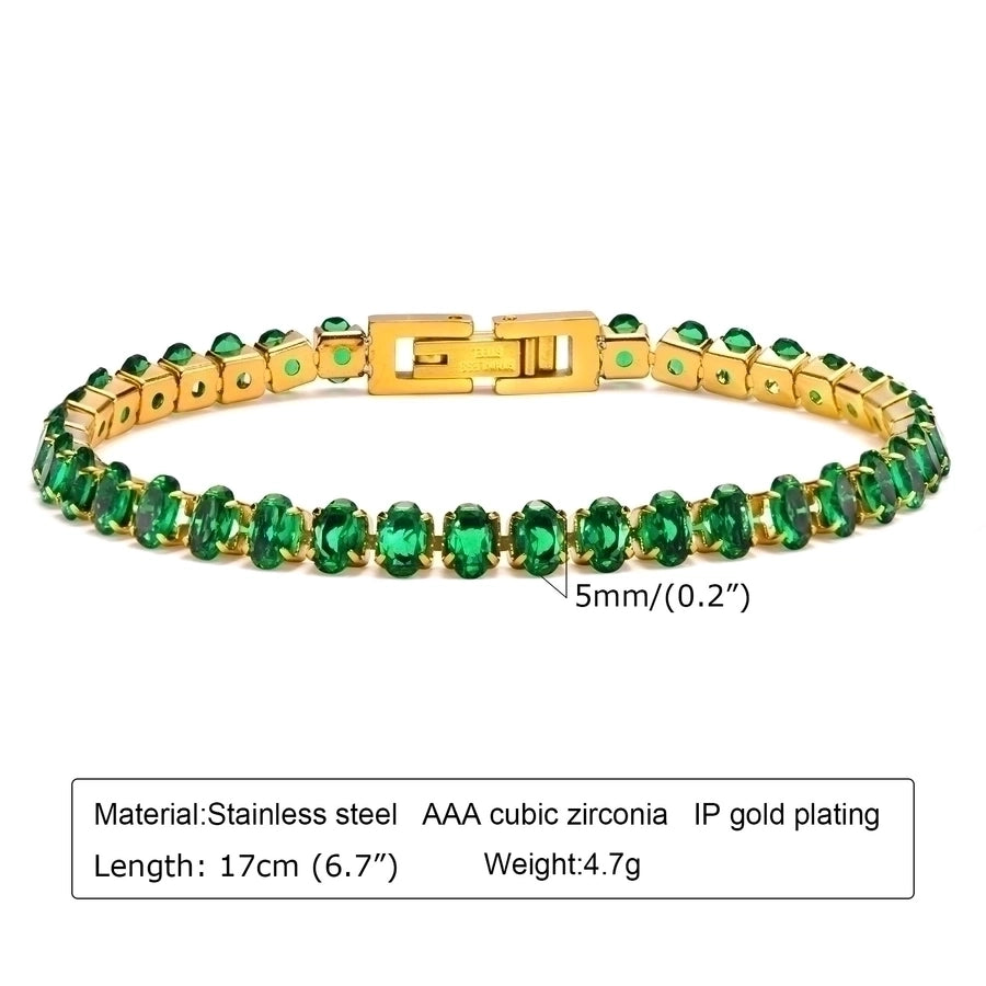 Elegant Geometric 201 Stainless Steel 18K Gold Plated Zircon Bracelets In Bulk