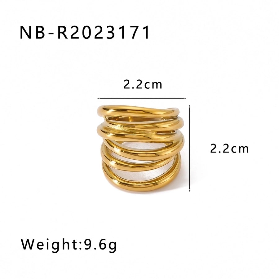 Jewelry Simple Style Classic Style Geometric 304 Stainless Steel 18K Gold Plated Rings