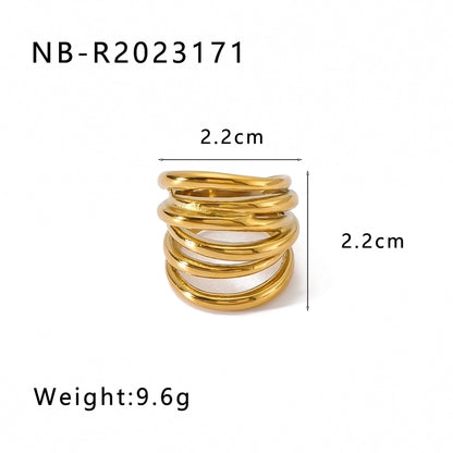 Jewelry Simple Style Classic Style Geometric 304 Stainless Steel 18K Gold Plated Rings