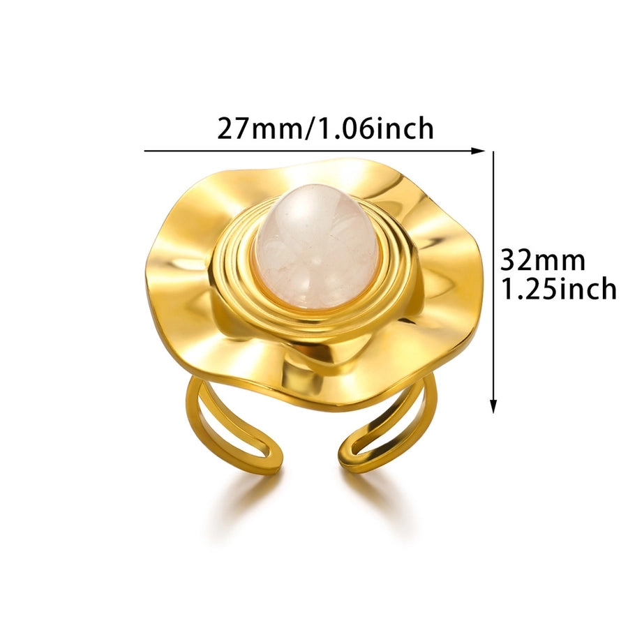 Jewelry Elegant French Style Sweet Heart Shape 304 Stainless Steel Synthetic Gemstones Open Rings