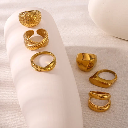 Jewelry IG Style Classic Style Geometric 304 Stainless Steel 18K Gold Plated Rings