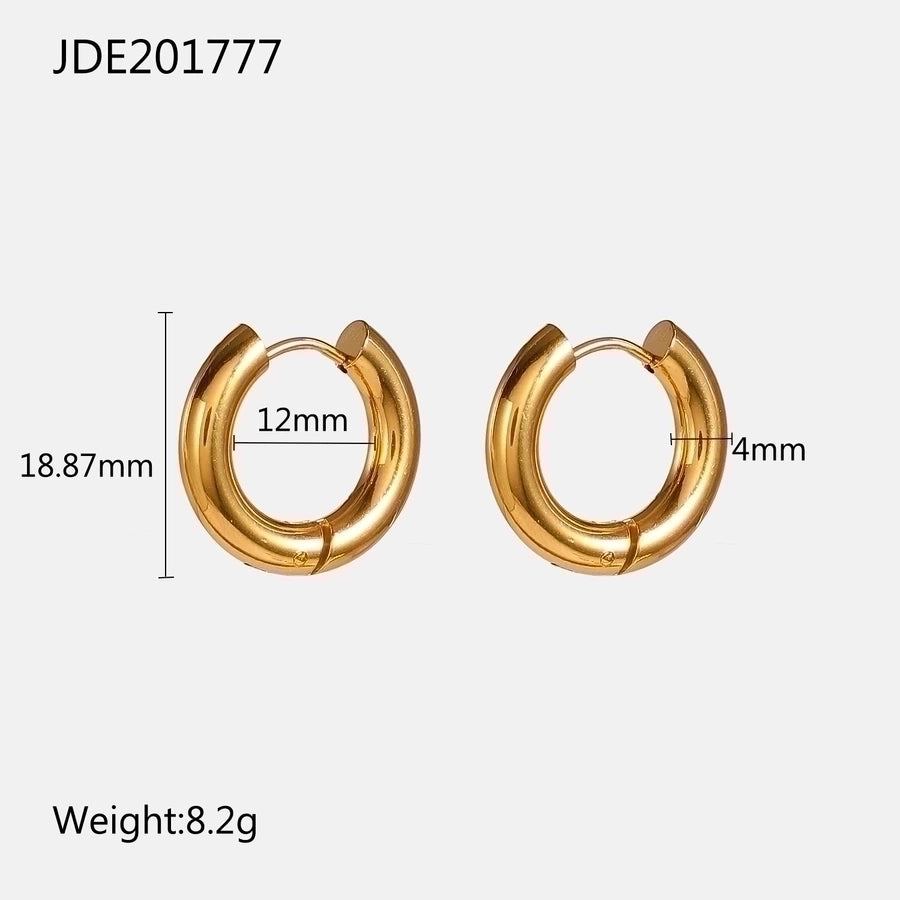 simple 18k gold-plated stainless steel jewelry gold and silver hoop earrings jewelry